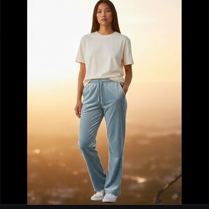 Bogner size 10 gray velvet drawstring pull on sweatpants rare